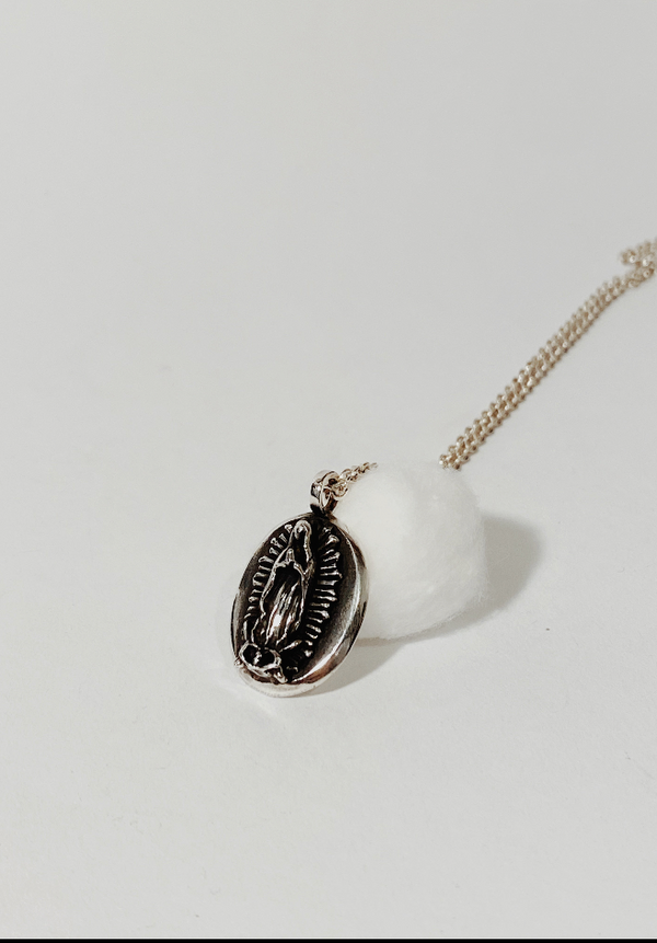 Virgen de Guadalupe Pendant With Chain Cruzada Jewelry