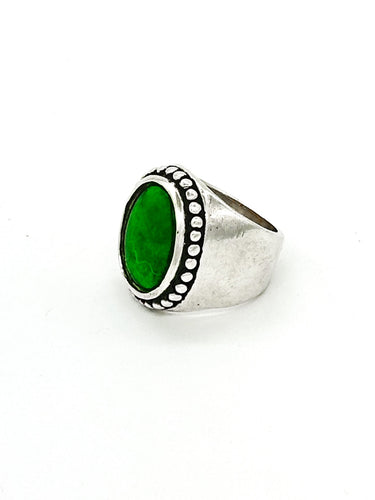 Italian Oval Green Ring