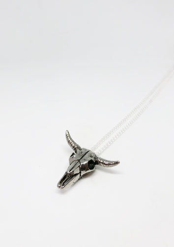 Bull Skull Pendant (With Chain)
