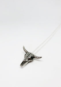 Bull Skull Pendant (With Chain)