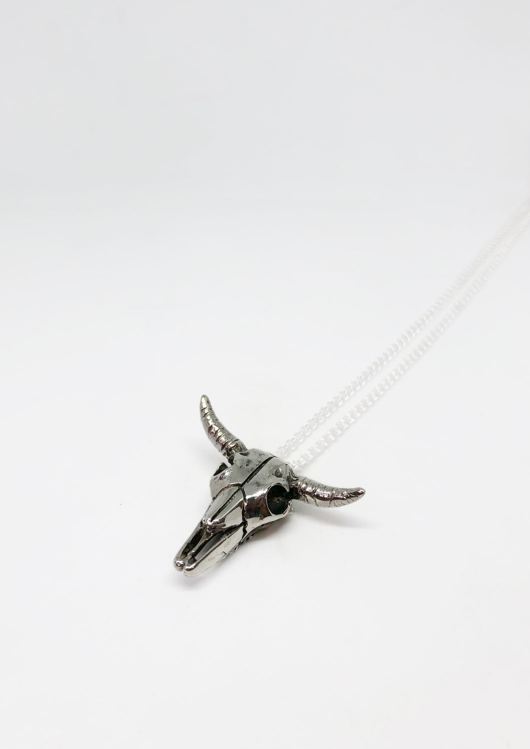 Bull Skull Pendant (With Chain)