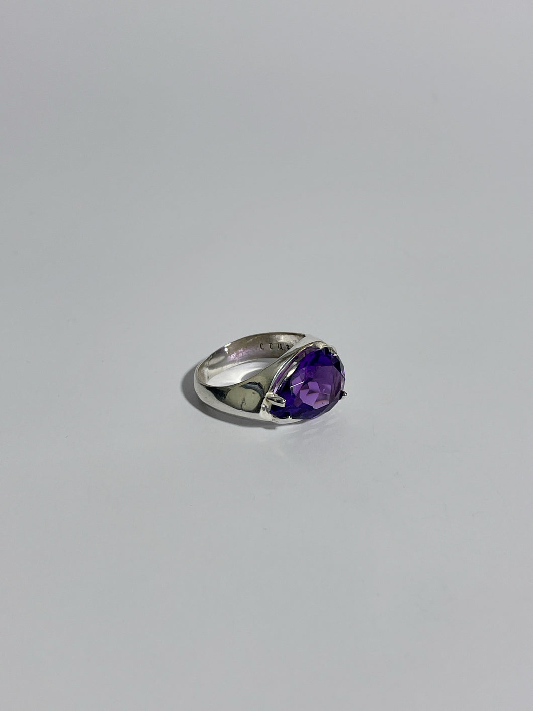 Drop Ring with Amethyst