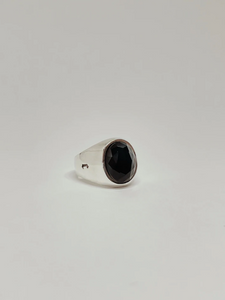 Faceted Oval Onix Ring