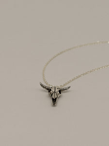 Bull Skull Pendant (With Chain)