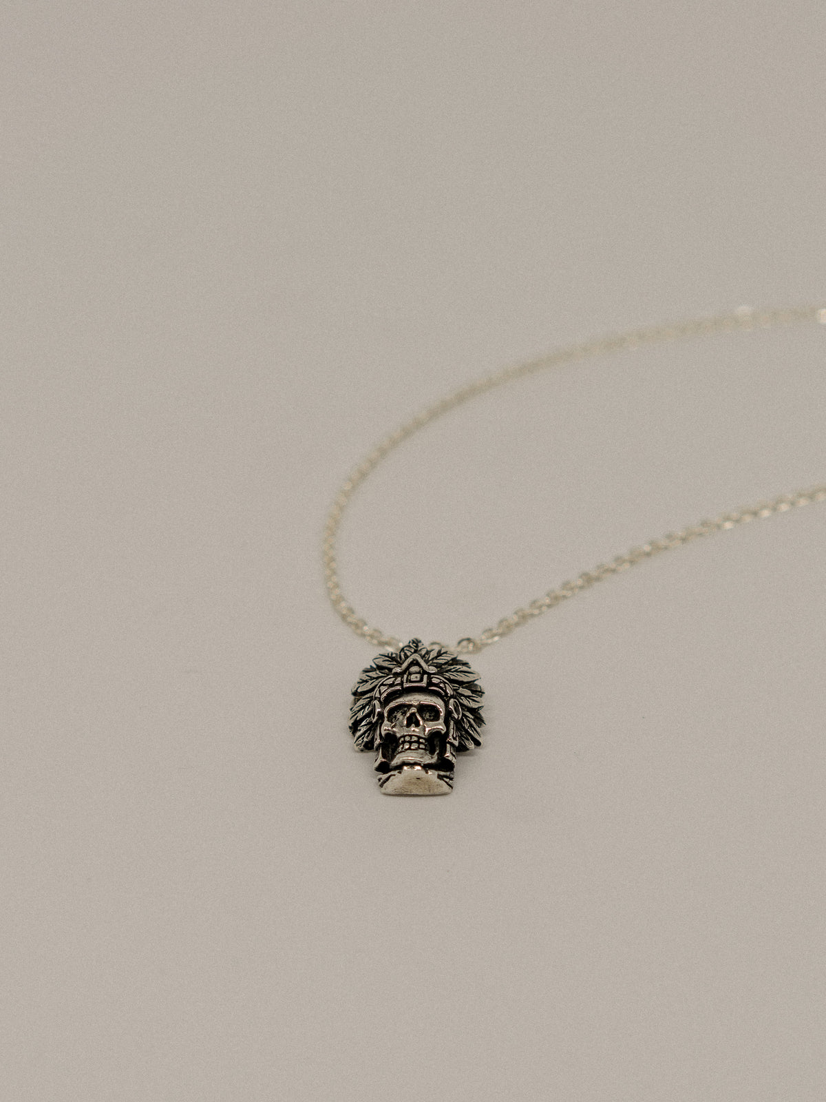 Aztec Skull Pendant (With Chain)