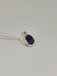 Oval Frame Pendant with Stone (With Chain)