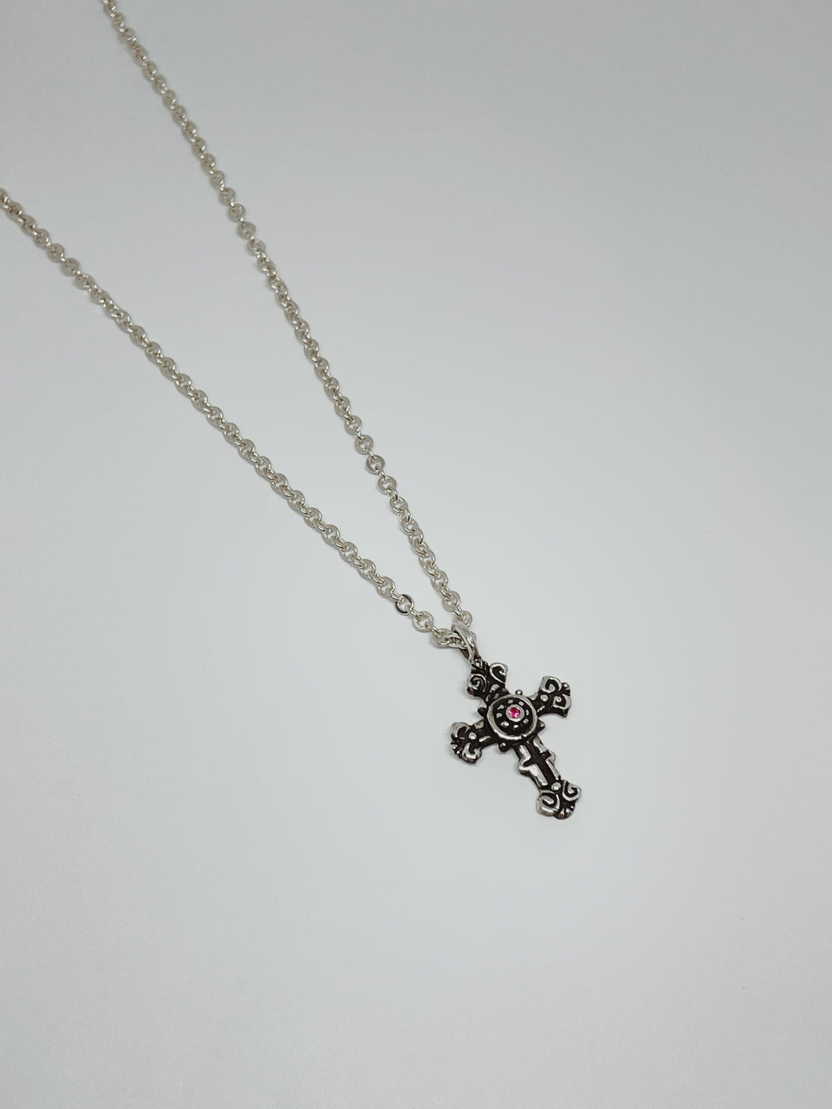 Cross Pendant with Zirconia (With Chain)