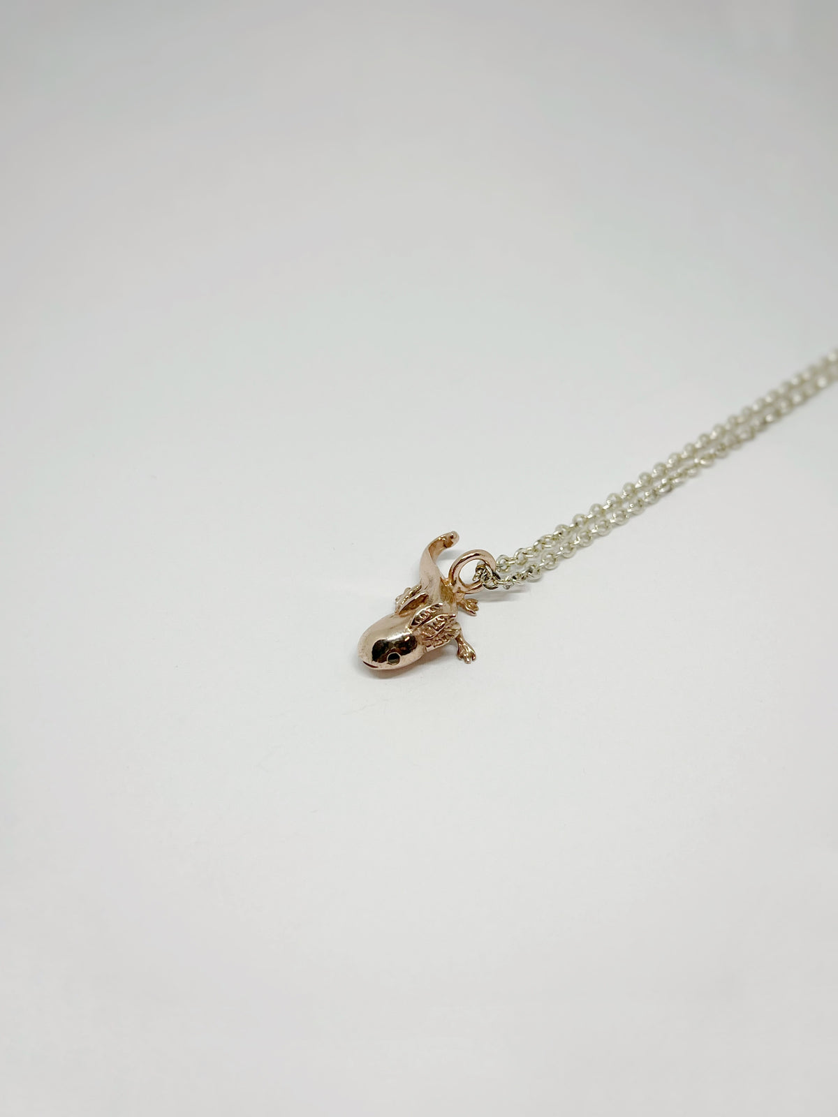 Rose Gold Axolotl Pendant (With Chain)