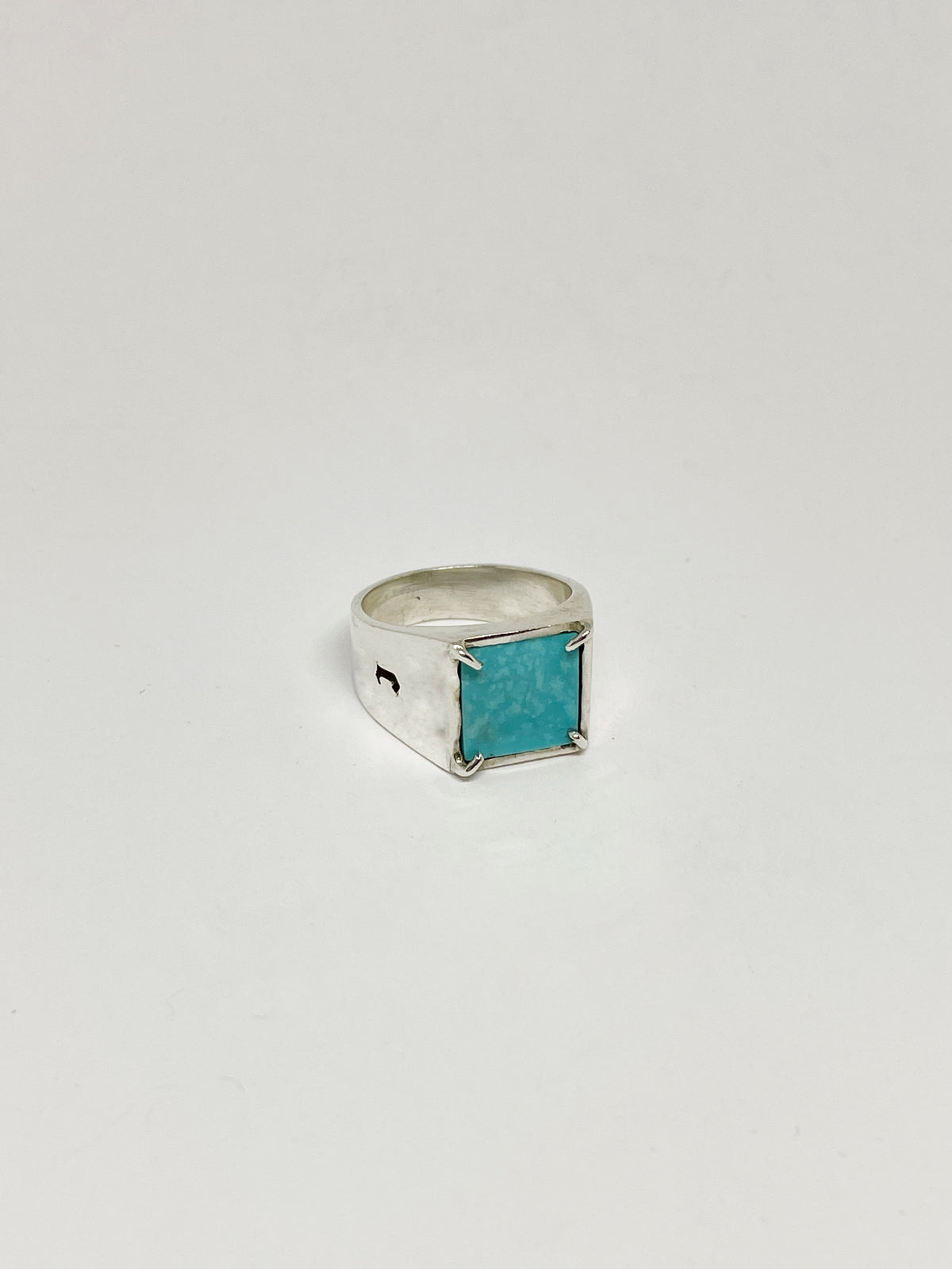 Square ring with stone