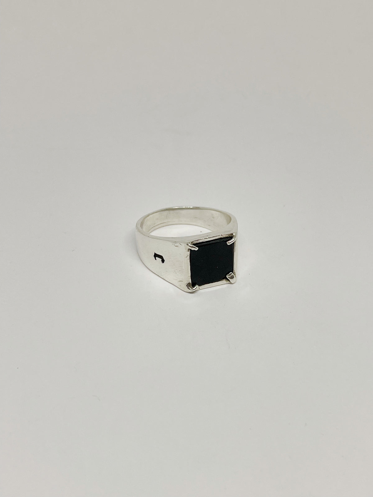 Square ring with stone