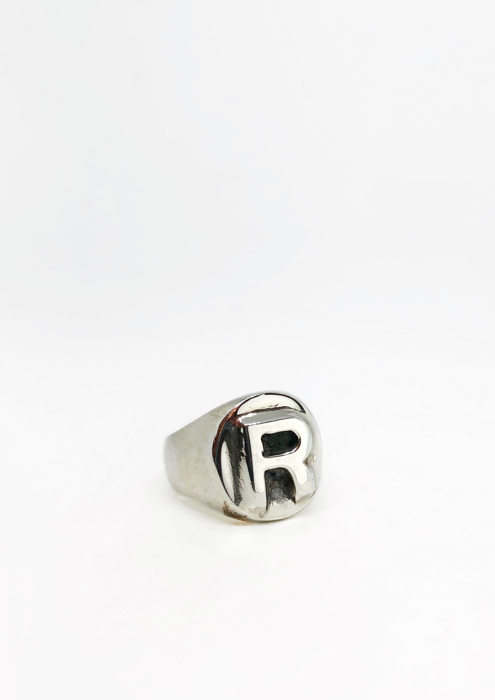 Monogram Ring - Rectangular Initial Letter Ring with Diamond - Silver and  Gold | MasonArtStore